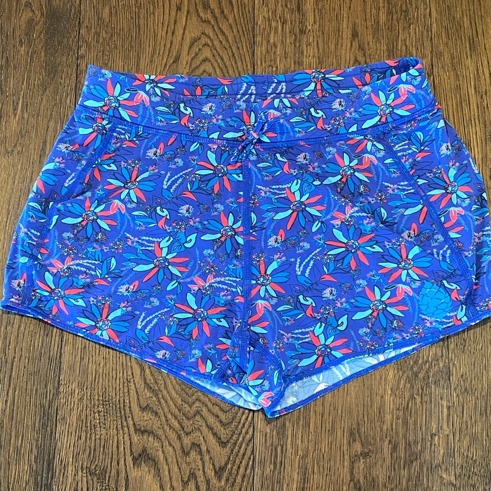 Stio Blue Floral Athletic Shorts